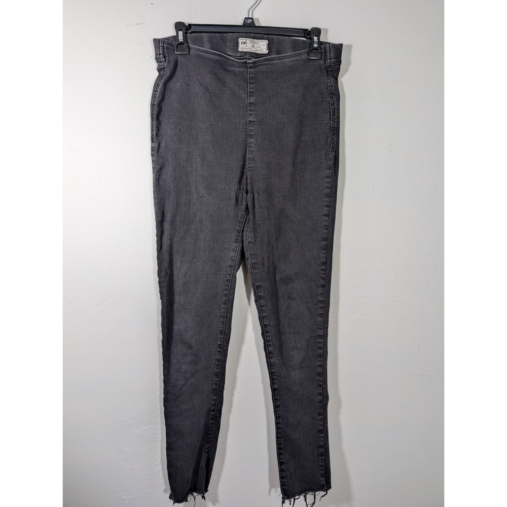 Free People Women's Size 30 Jeans Black Gray‎ Side Zipper No Pockets
